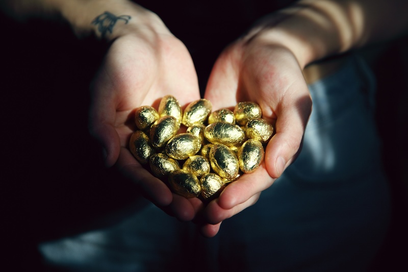 deliver value - gold chocolate easter eggs